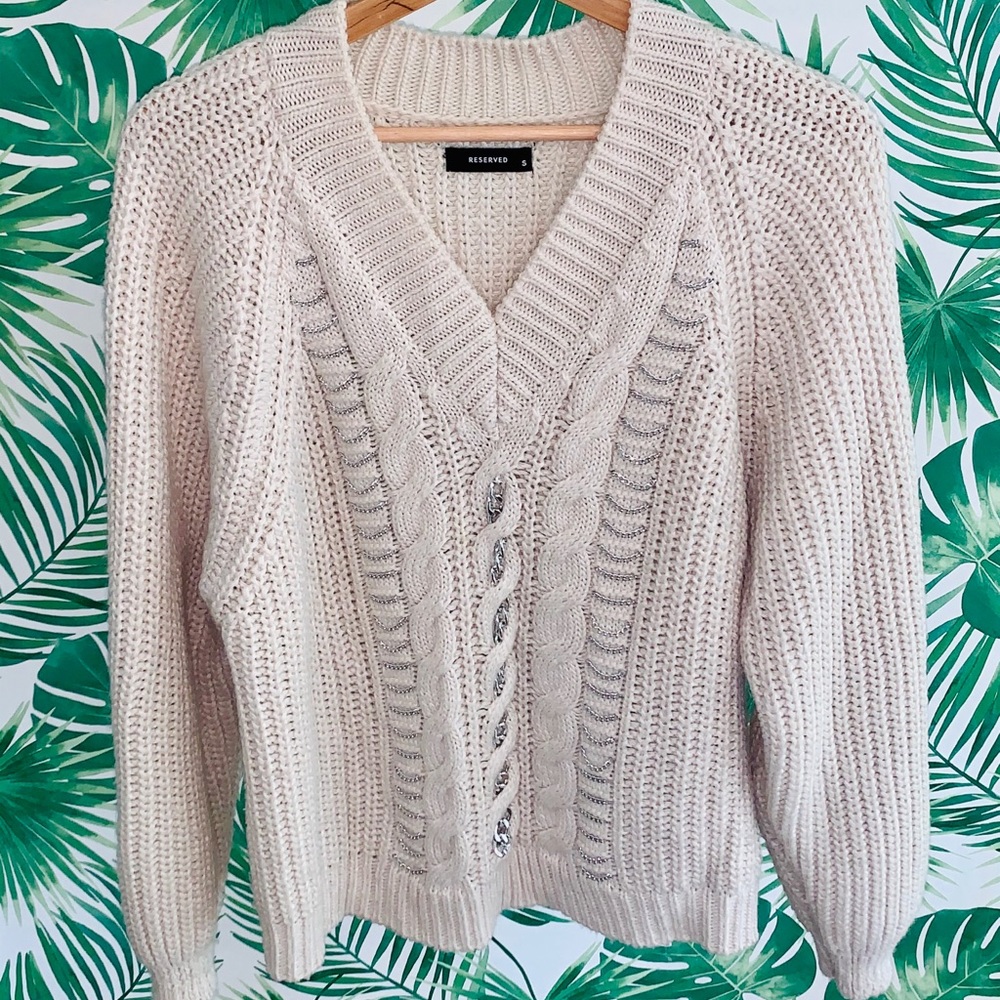 Oversized chain detail sweater